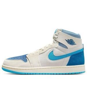Size 9.5 - Nike Air Jordan 1 Zoom CMFT 2 High Sail Dark Powder Blue DV1307-104